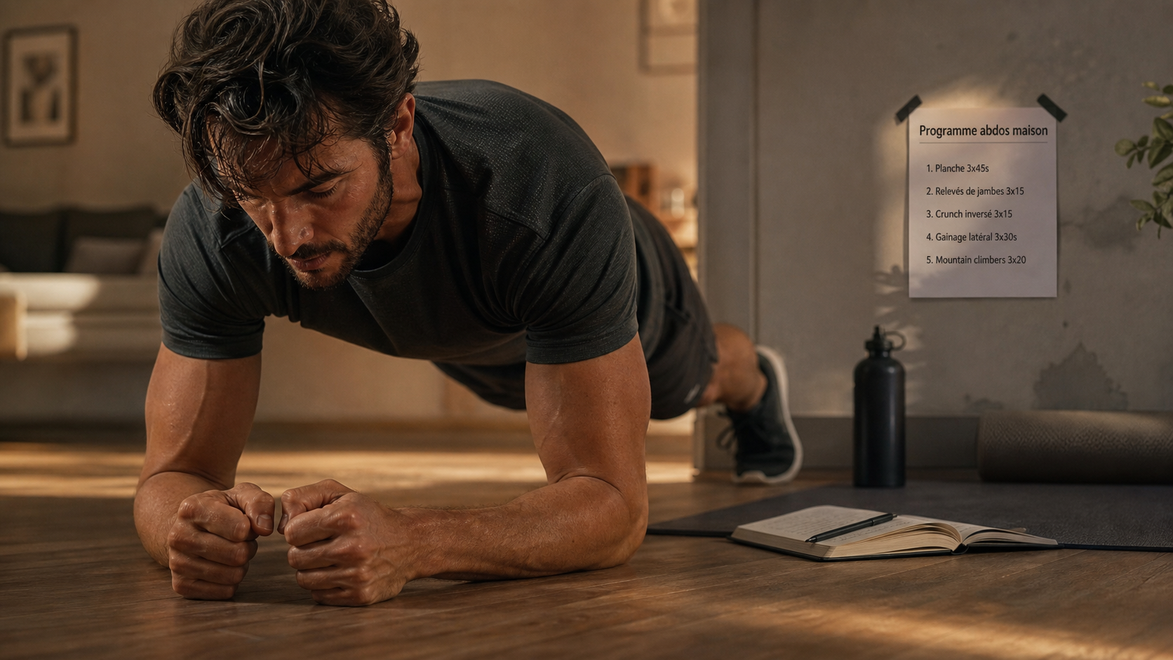 Programme abdos homme maison : 20 minutes sans matériel