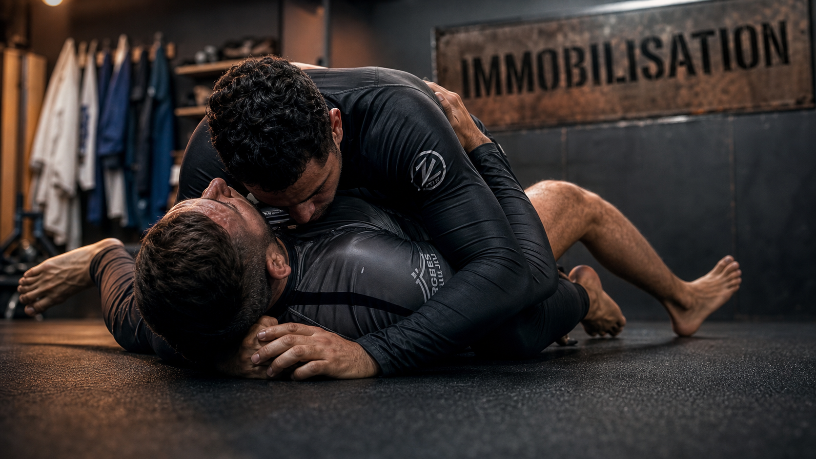 Technique immobilisation grappling : contrôle latéral jiu-jitsu, prise de dos