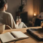 Thérapies holistiques : tasse, carnet et méditation en consultation