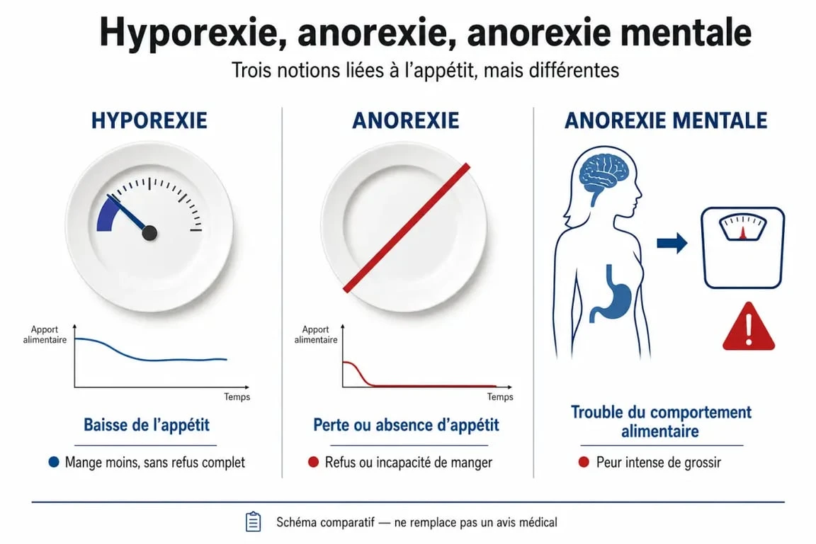 Hyporexie : différence entre baisse d’appétit, anorexie et anorexie mentale