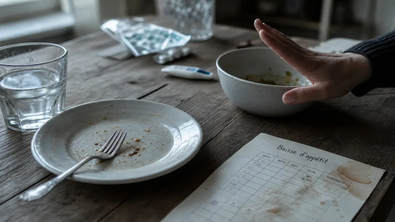 Hyporexie : baisse d’appétit, assiette presque vide