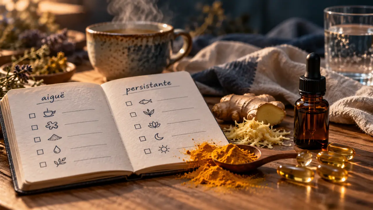 Anti inflammatoire naturel puissant : curcuma, gingembre et oméga-3 en table