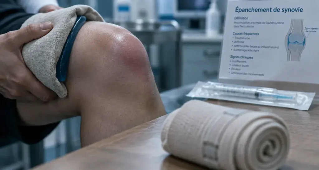 Épanchement de synovie au genou : surveillez 48 heures, sauf en cas de signes d’urgence