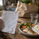 Rééquilibrage alimentaire : assiette équilibrée avec légumes et poisson